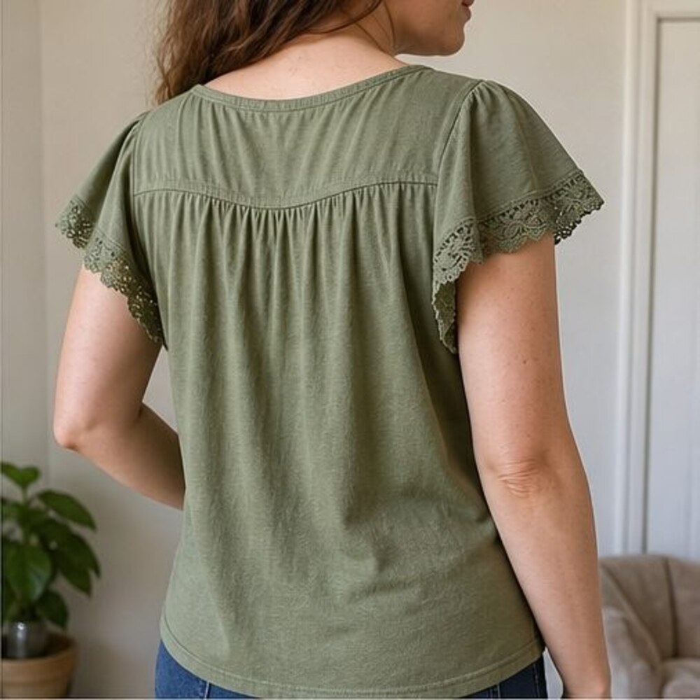 Olive Button Blouse - Picture 3 of 6